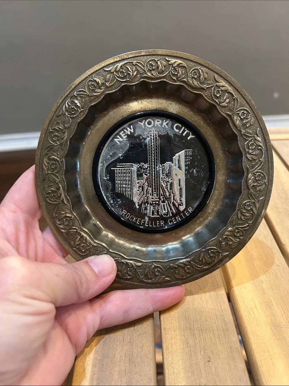 Vgt brass ashtray from New York Rockefeller Center.